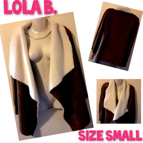 Lola B. Jackets & Blazers - Lola B Waterfall Shearling Cardigan Size Small NWOT